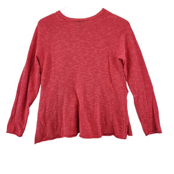 Eileen Fisher Organic Linen Cotton Slub Knit Sweater Coral Pink Size XS Crewneck - Picture 4 of 10